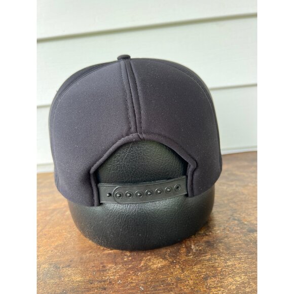 Vintage Colourtrans Black Snapback Hat With Embroidered Fire Dept Badge Patch H3 - Picture 2 of 4